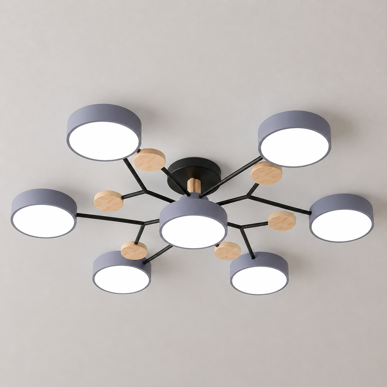 Modern Scandinavian LED Semi Flush Mount Ceiling Light for Living Room, Bedroom & Dining Room