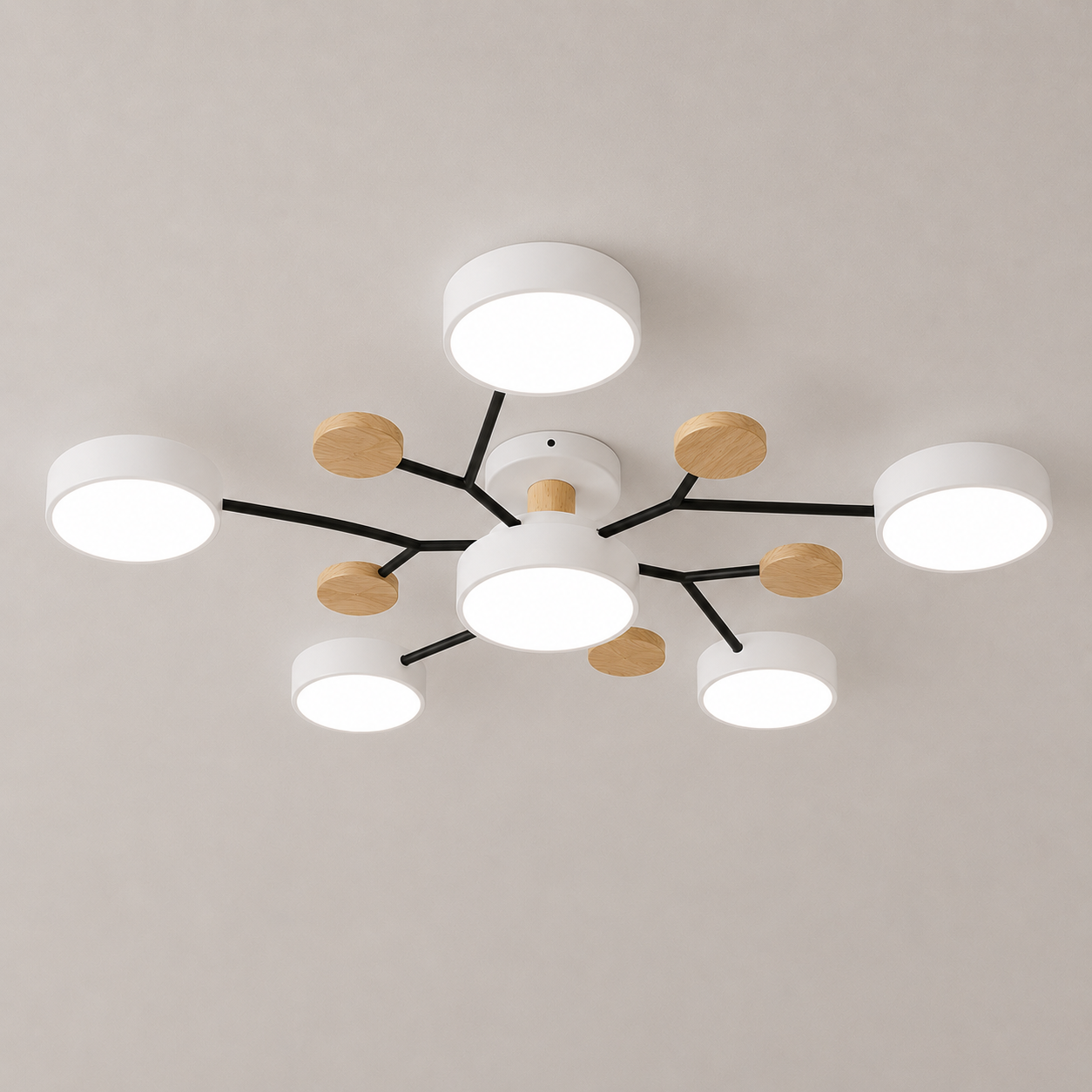 Modern Scandinavian LED Semi Flush Mount Ceiling Light for Living Room, Bedroom & Dining Room