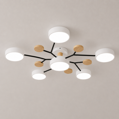 Modern Scandinavian LED Semi Flush Mount Ceiling Light for Living Room, Bedroom & Dining Room