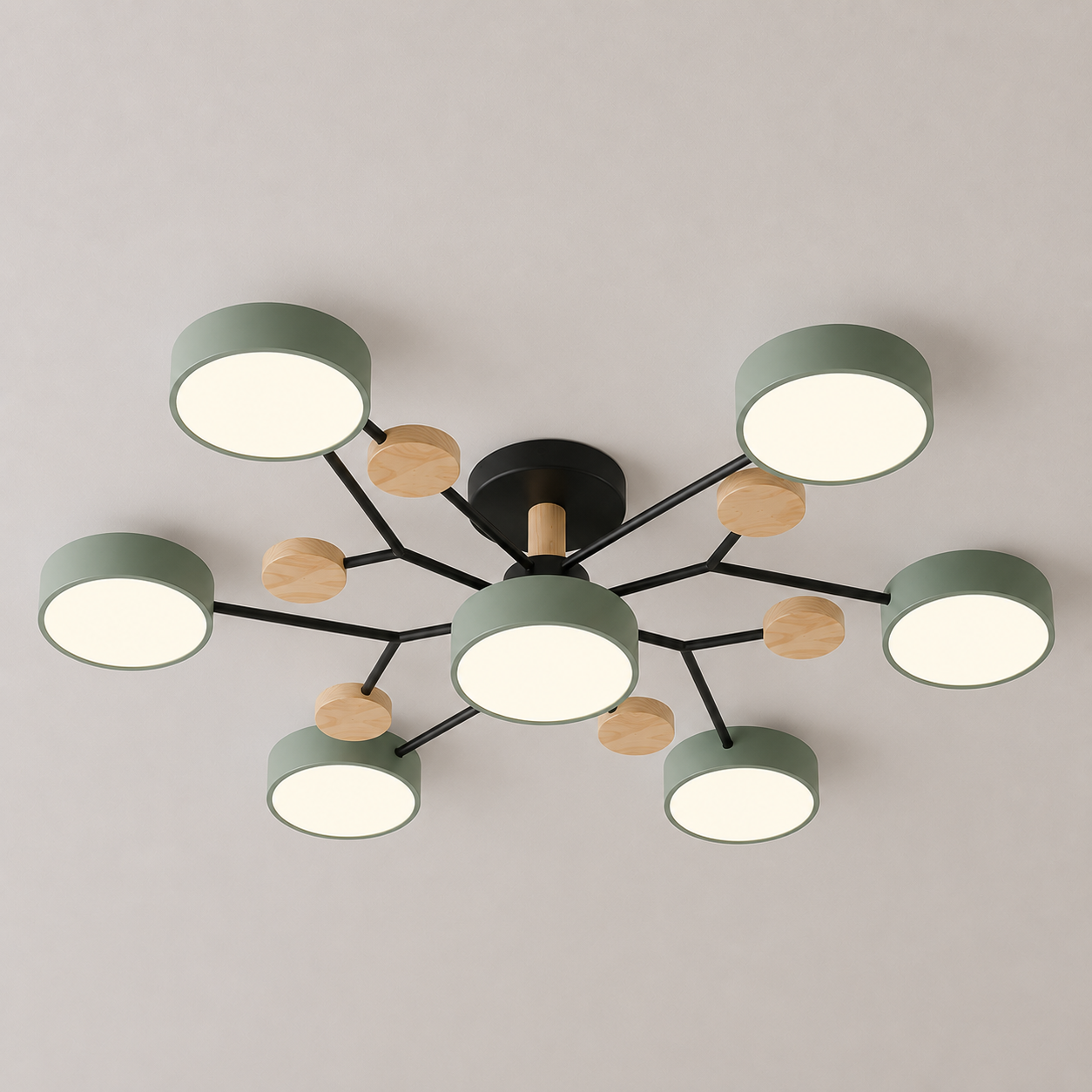 Modern Scandinavian LED Semi Flush Mount Ceiling Light for Living Room, Bedroom & Dining Room