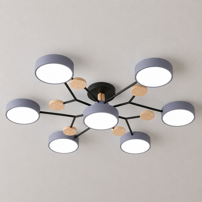 Modern Scandinavian LED Semi Flush Mount Ceiling Light for Living Room, Bedroom & Dining Room