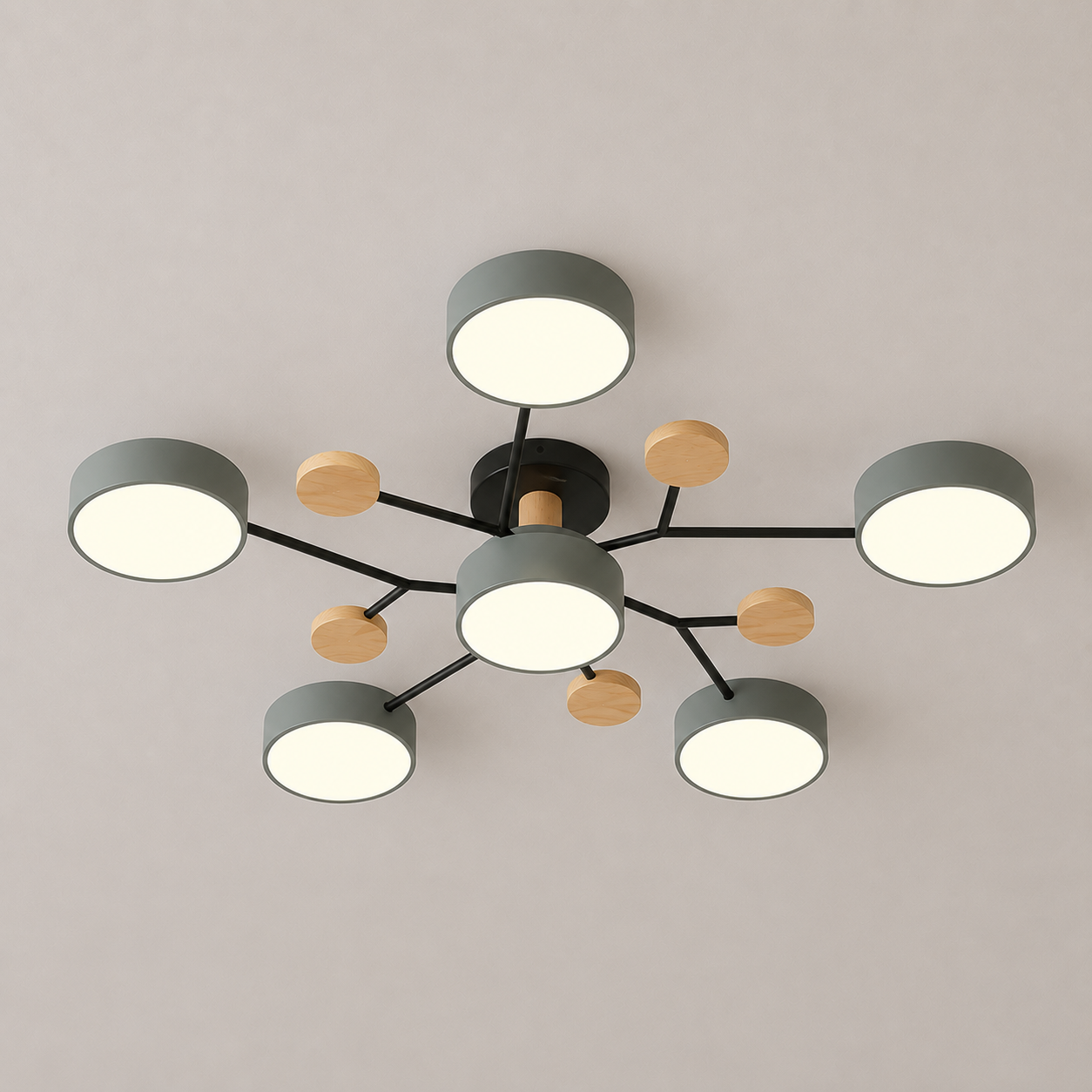 Modern Scandinavian LED Semi Flush Mount Ceiling Light for Living Room, Bedroom & Dining Room
