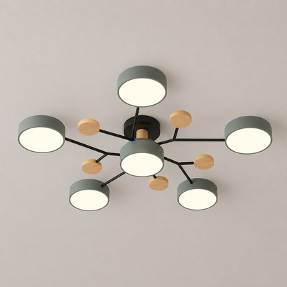Modern Scandinavian LED Semi Flush Mount Ceiling Light for Living Room, Bedroom & Dining Room