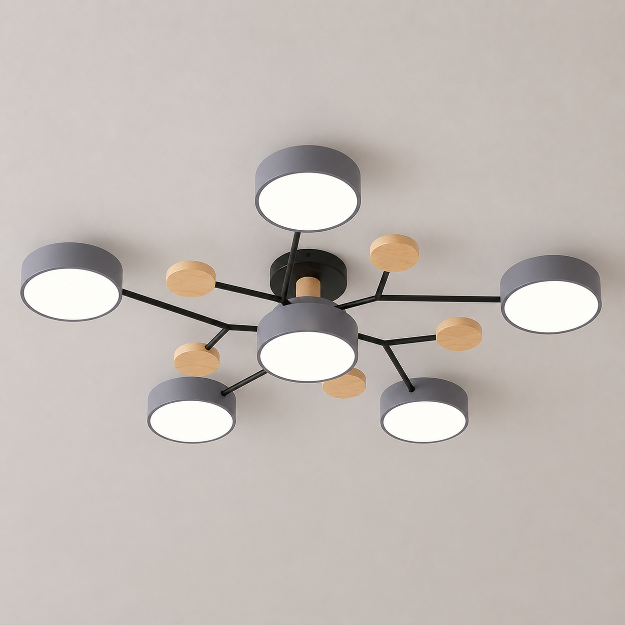 Modern Scandinavian LED Semi Flush Mount Ceiling Light for Living Room, Bedroom & Dining Room