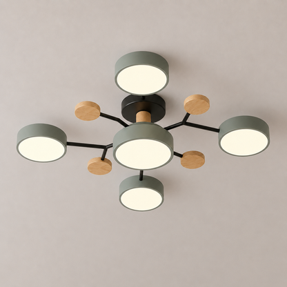 Modern Scandinavian LED Semi Flush Mount Ceiling Light for Living Room, Bedroom & Dining Room
