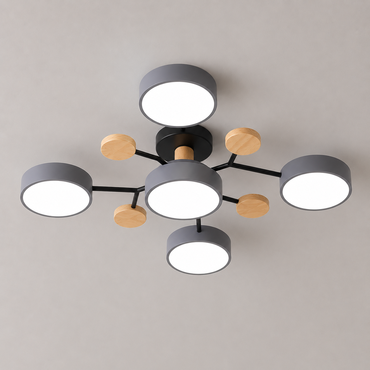 Modern Scandinavian LED Semi Flush Mount Ceiling Light for Living Room, Bedroom & Dining Room