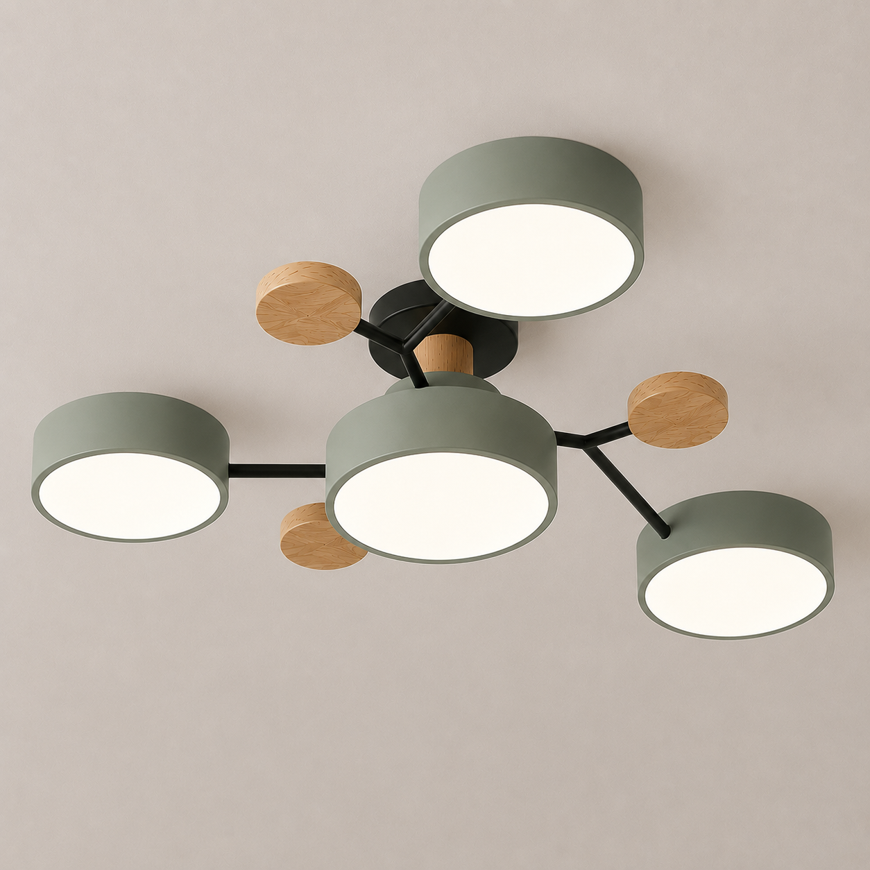 Modern Scandinavian LED Semi Flush Mount Ceiling Light for Living Room, Bedroom & Dining Room