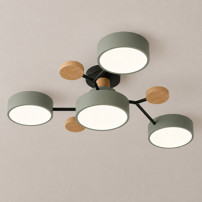 Modern Scandinavian LED Semi Flush Mount Ceiling Light for Living Room, Bedroom & Dining Room