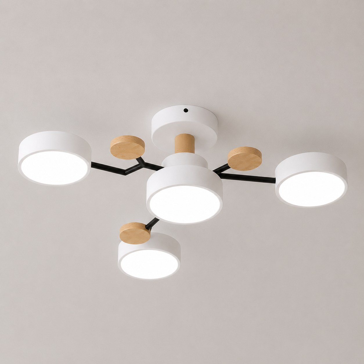 Modern Scandinavian LED Semi Flush Mount Ceiling Light for Living Room, Bedroom & Dining Room