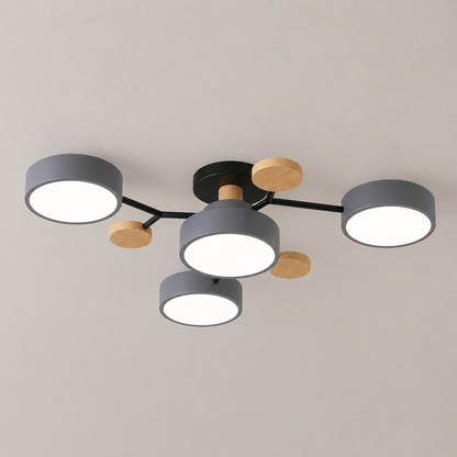 Modern Scandinavian LED Semi Flush Mount Ceiling Light for Living Room, Bedroom & Dining Room
