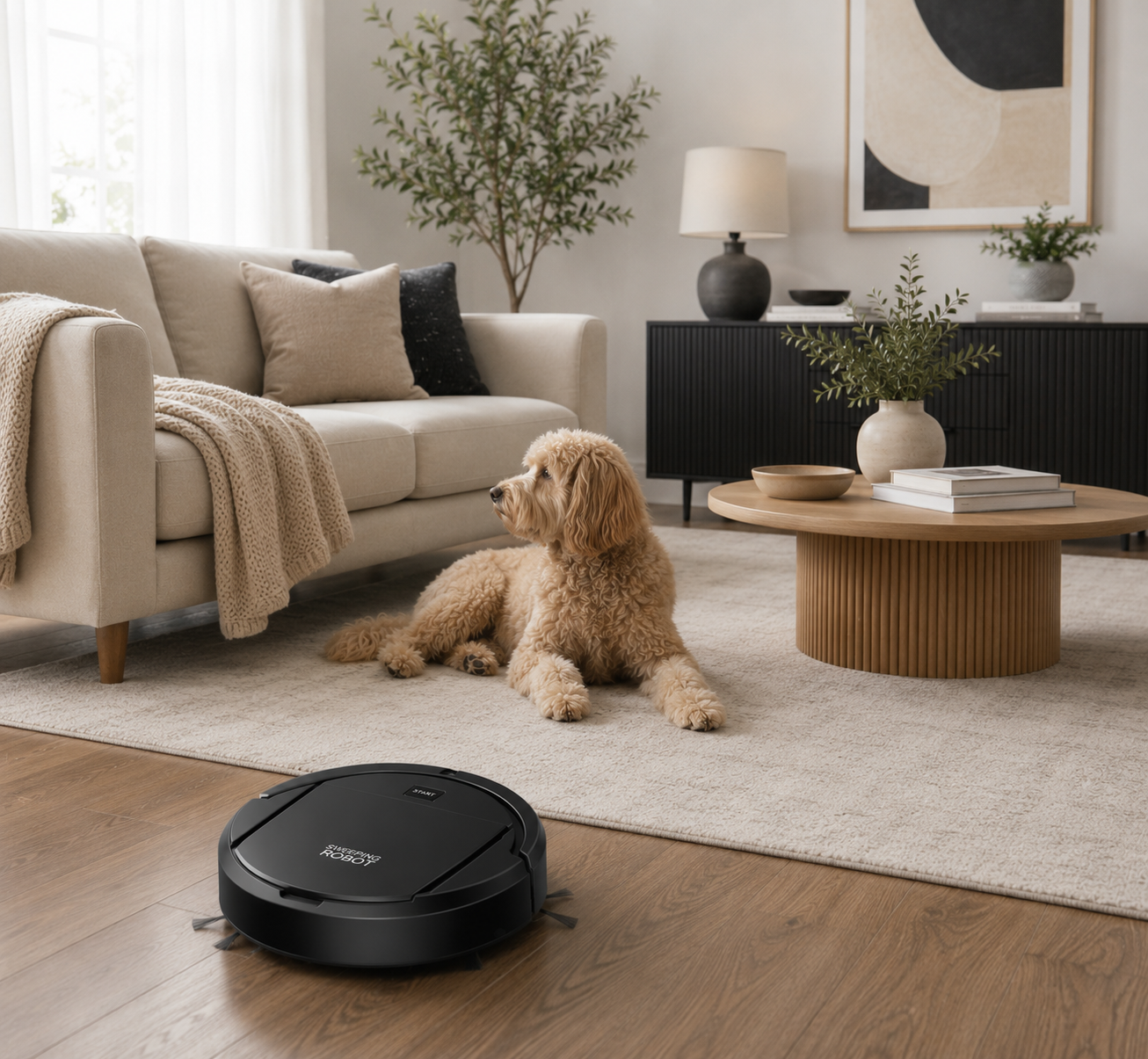 Smart Robot Vacuum Cleaner – Automatic Vacuum Cleaner for Hard Floors & Low-Pile Carpets - Powerful Robot Vacuum for Everyday Home Cleaning